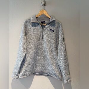 Patagonia Better Sweater 1/4-Zip Fleece - Birch White/Grey Size Large